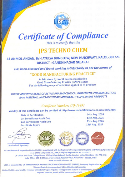 DEEPEN DRUGS PVT LTD GMP CERTIFICATE